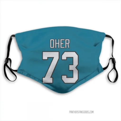 Michael Oher Carolina Panthers Blue Jersey Number & Name Face Mask